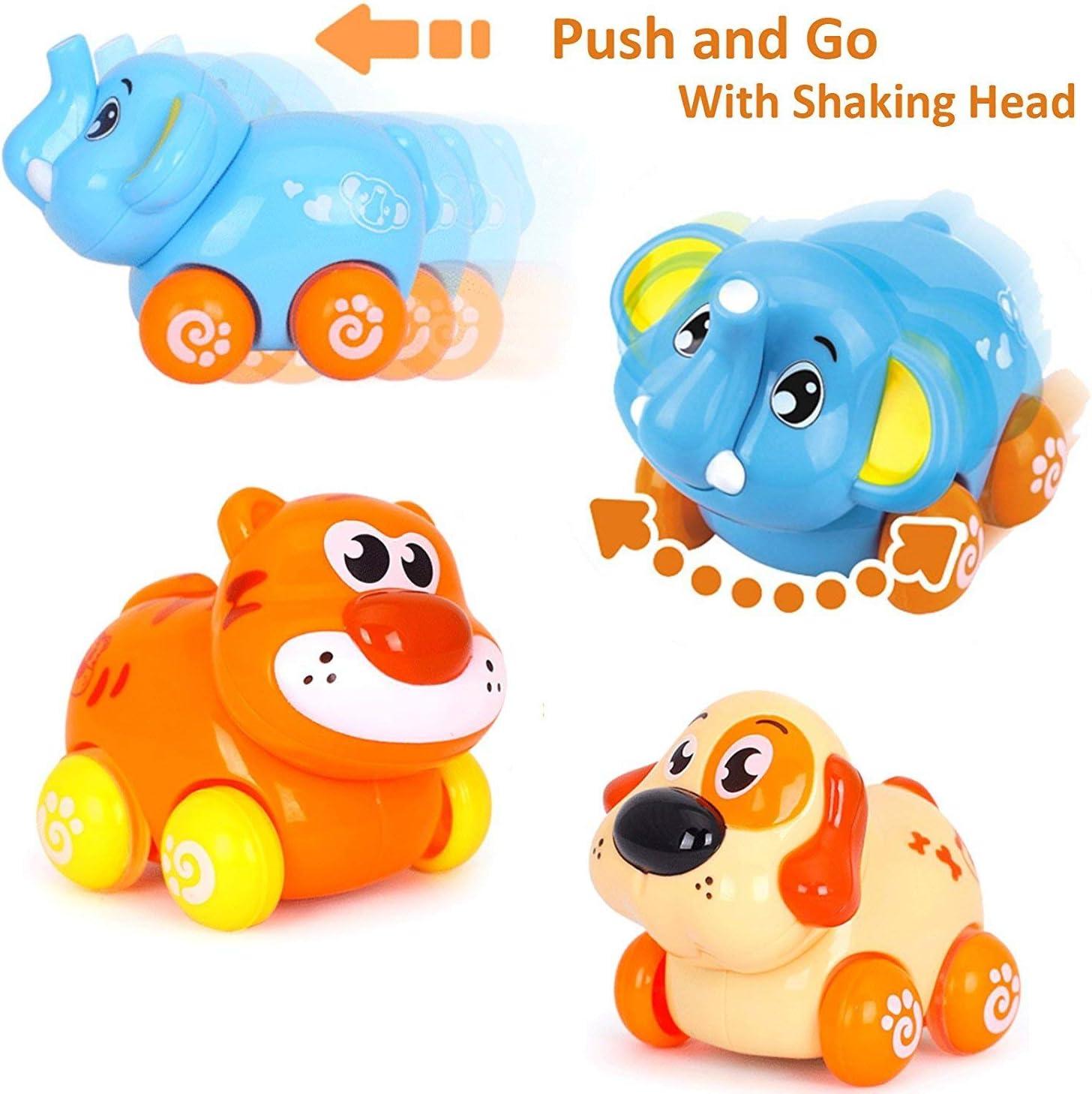 imageLiberty Imports 8 PCS Cartoon Animals Friction Push and Go Toy Cars Play Set for Babies and Toddlers Cute Mini Play Vehicles Party Favors Age 18 Months and Up