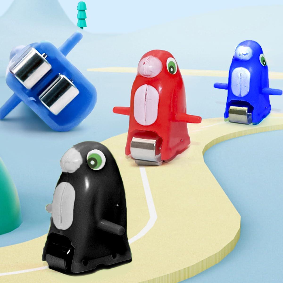 imageMusical Orbit Chasing Race Track Game Set Playful Roller Coaster Playset with Led Flashing Lights and Music OnOff Button for Toddlers ad Kids PenguinPenguin