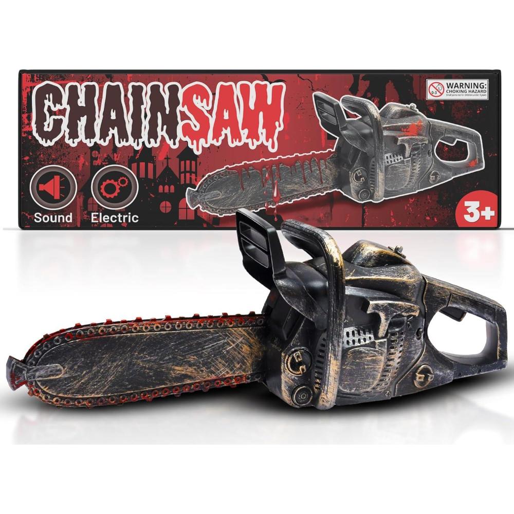 image16quot Bloody Rusty Electric Chainsaw  Battery Operated Chainsaw Massacre Role Play Accessory with Motion ampamp Sound Effects for Halloween Cosplay Prop Decorations