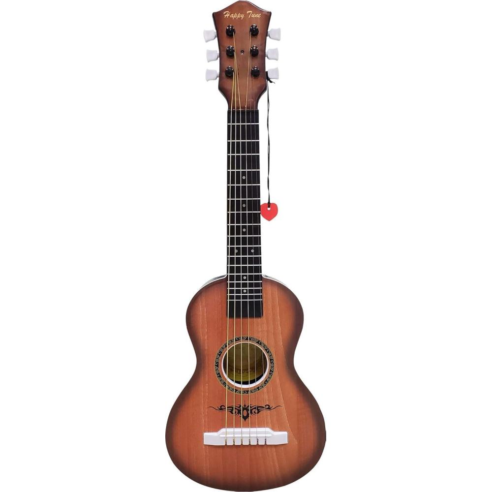 image23quot Acoustic Guitar Kids 6 String Toy Guitar Realistic Steel Strings Beginner Practice First Musical Instrument for Children Toddlers Cherry SunburstWalnut
