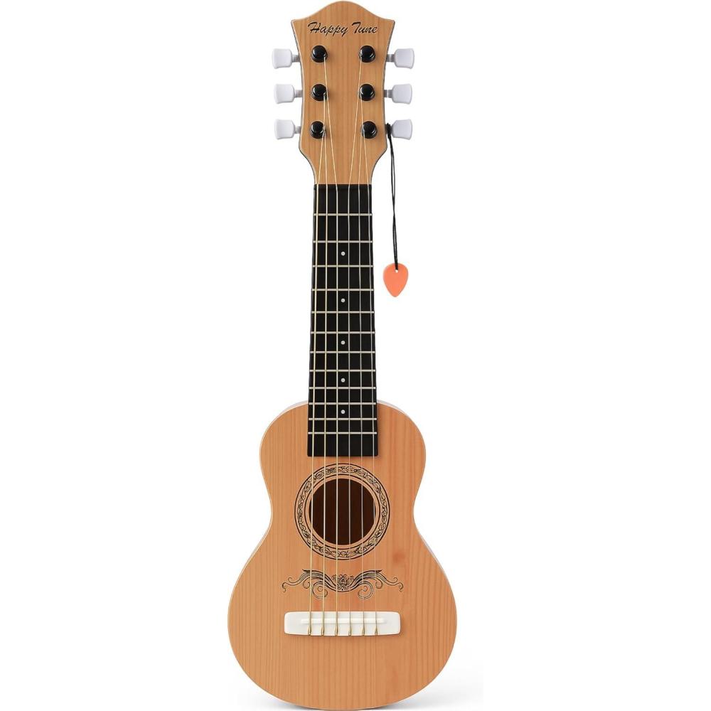 image23quot Acoustic Guitar Kids 6 String Toy Guitar Realistic Steel Strings Beginner Practice First Musical Instrument for Children Toddlers Cherry SunburstNatural