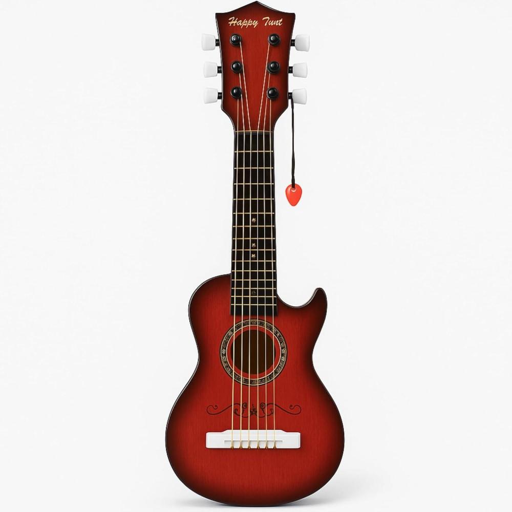 image23quot Acoustic Guitar Kids 6 String Toy Guitar  Realistic Steel Strings  Beginner Practice First Musical Instrument for Children Toddlers Cherry SunburstMahogany
