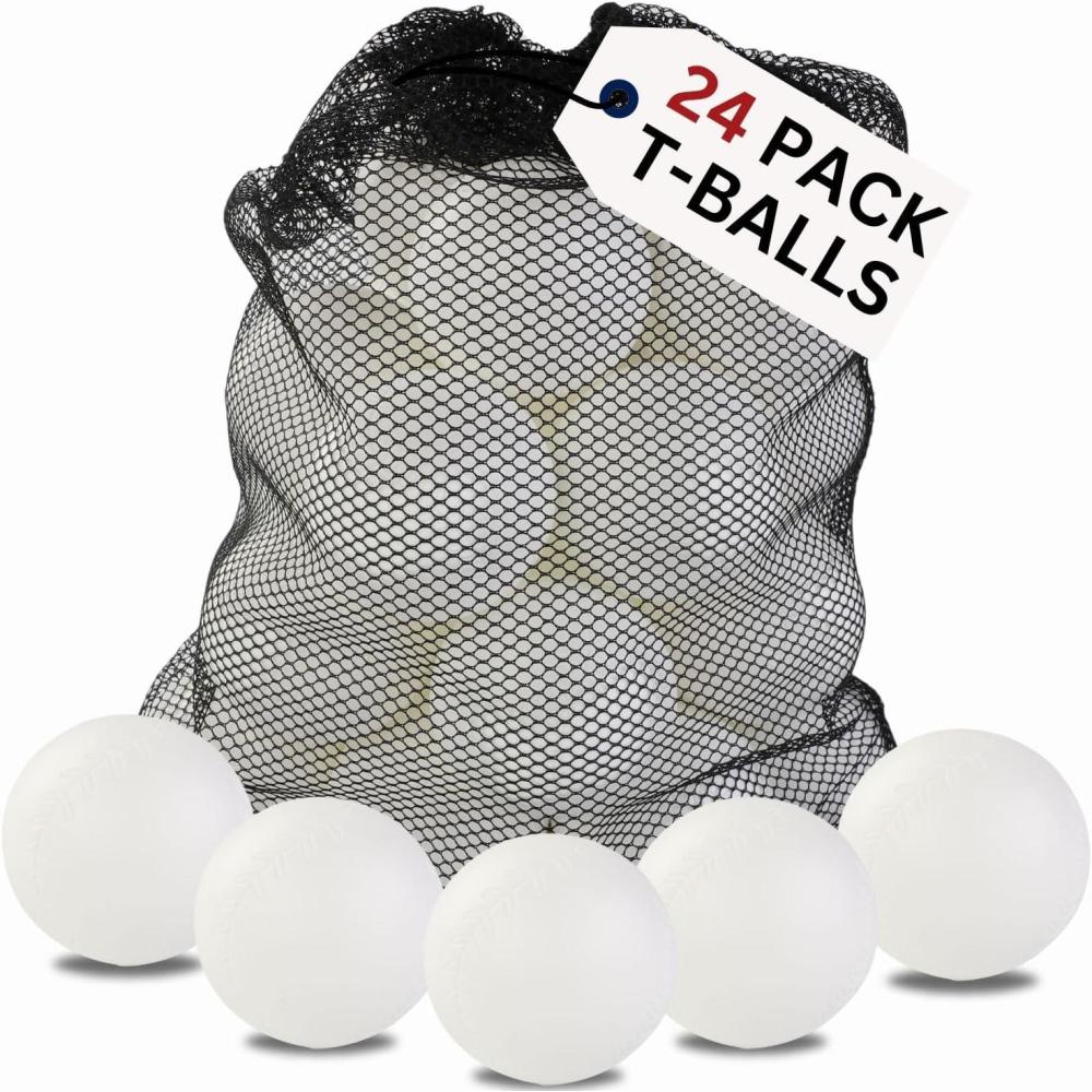 imageLiberty Imports 24 Pack Toddler ampamp Little Kids Replacement T Balls 25quot Plastic Baseballs with Durable Mesh Bag 2 Dozen Practice Toy Balls for Softball and Baseball Training