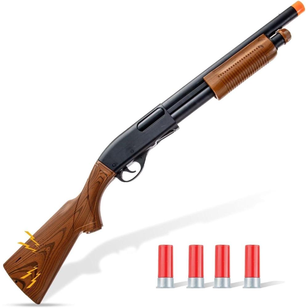 imageLiberty Imports Kids Toy Pump Action Shotgun Hunting Rifle with Ejecting Shells  Realistic Electronic Gun Sounds 30Inches