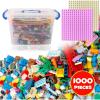 imageLiberty Imports 1000 PCS Bucket of Mini Building Bricks Playset with Base Plates 16 Color Classic and Pastel Mix Blocks Set in Carrying Case Tight Fit and Compatible with All Major Brands