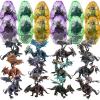 imageLiberty Imports 12 Pack Deluxe 3D Action Figures Realistic Figurine Puzzles in Jurassic Hatching Eggs  Ideal Kids Toy Party Favors Bulk Supplies Dragons
