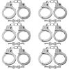 imageLiberty Imports Heavy Duty Toy Metal Handcuffs with Keys  6 PACK Stainless Steel Bulk Fake Hand Cuffs Accessories Supplies Party Favors