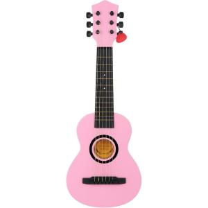 23″ Acoustic Guitar, Kids 6 String Toy Guitar – Realistic Steel Strings – Beginner Practice First Musical Instrument for Children, Toddlers (Cherry Sunburst)(Pink)