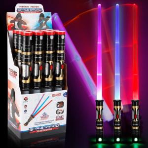 Liberty Imports 12 Pack: LED Light Up Sabers Set – Color Changing Motion Sensitive Retractable Swords with FX Sound Effects for Themed Parties, Bulk Party Favors and Cosplay