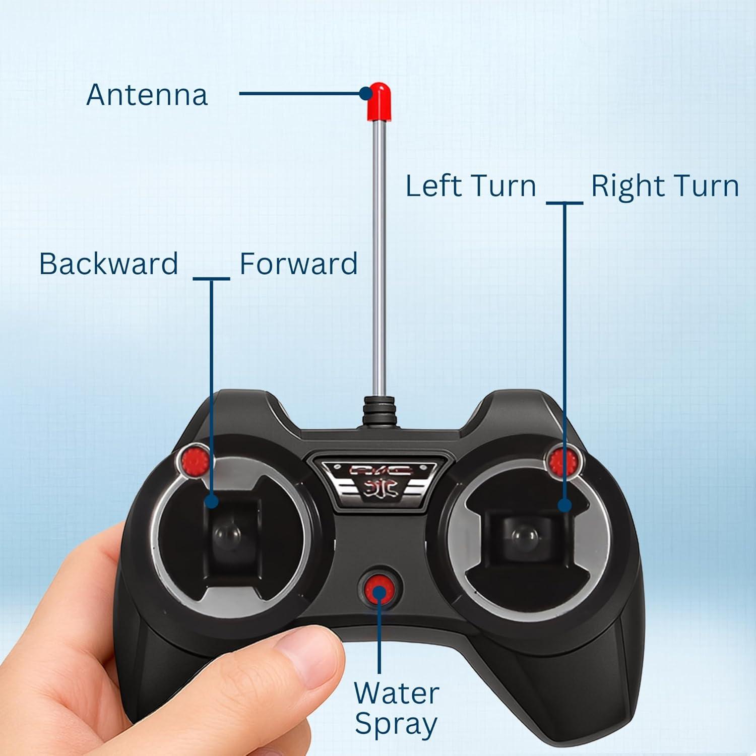 imageLiberty Imports RC Rescue Fire Engine Toy Truck Radio Control Electric RC Fire Truck with Lights Sound Working Water Cannon Pump Shoots and Squirts Water Toys for Kids