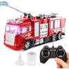 imageLiberty Imports RC Rescue Fire Engine Toy Truck Radio Control Electric RC Fire Truck with Lights Sound Working Water Cannon Pump Shoots and Squirts Water Toys for Kids