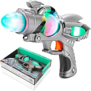 Electric Toy Space Gun, Galactic Infinity Alien Blaster Pistol for Kids Pretend Play with Flashing LED Lights and Blasting Laser FX Sounds(FX 2)