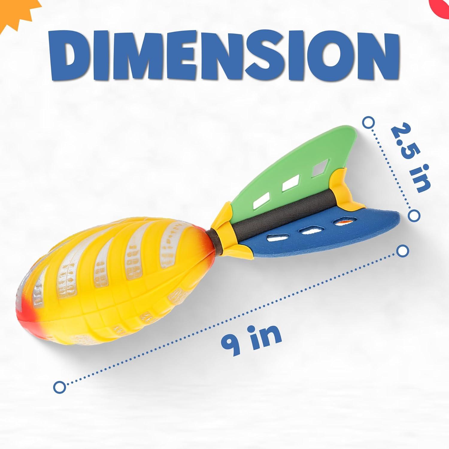 image12 Pack Flying Foam Foam Missile Footballs with Tails Sports Aero Pocket Flyers Toys for Kids Outdoor Backyard Activities Games Party Favors 9 Inches