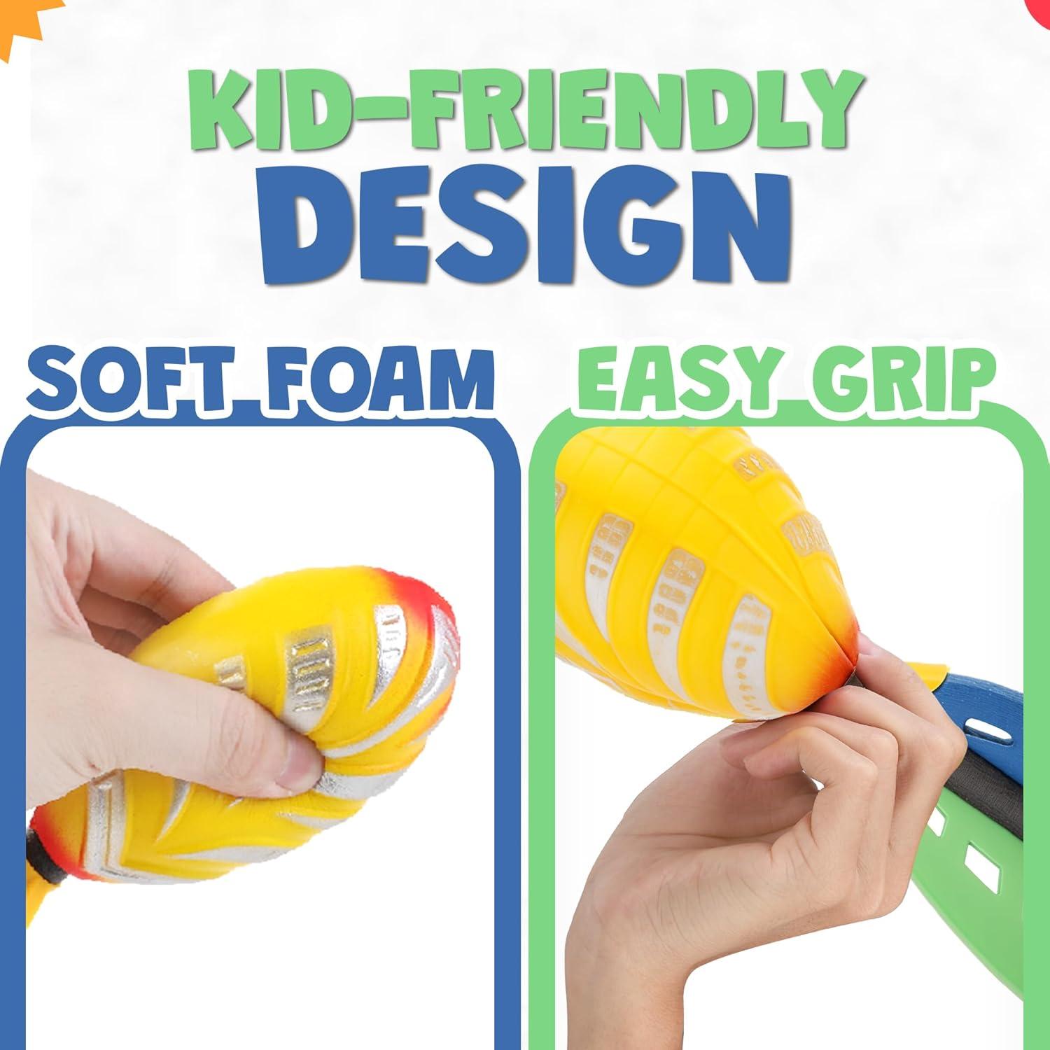 image12 Pack Flying Foam Foam Missile Footballs with Tails Sports Aero Pocket Flyers Toys for Kids Outdoor Backyard Activities Games Party Favors 9 Inches