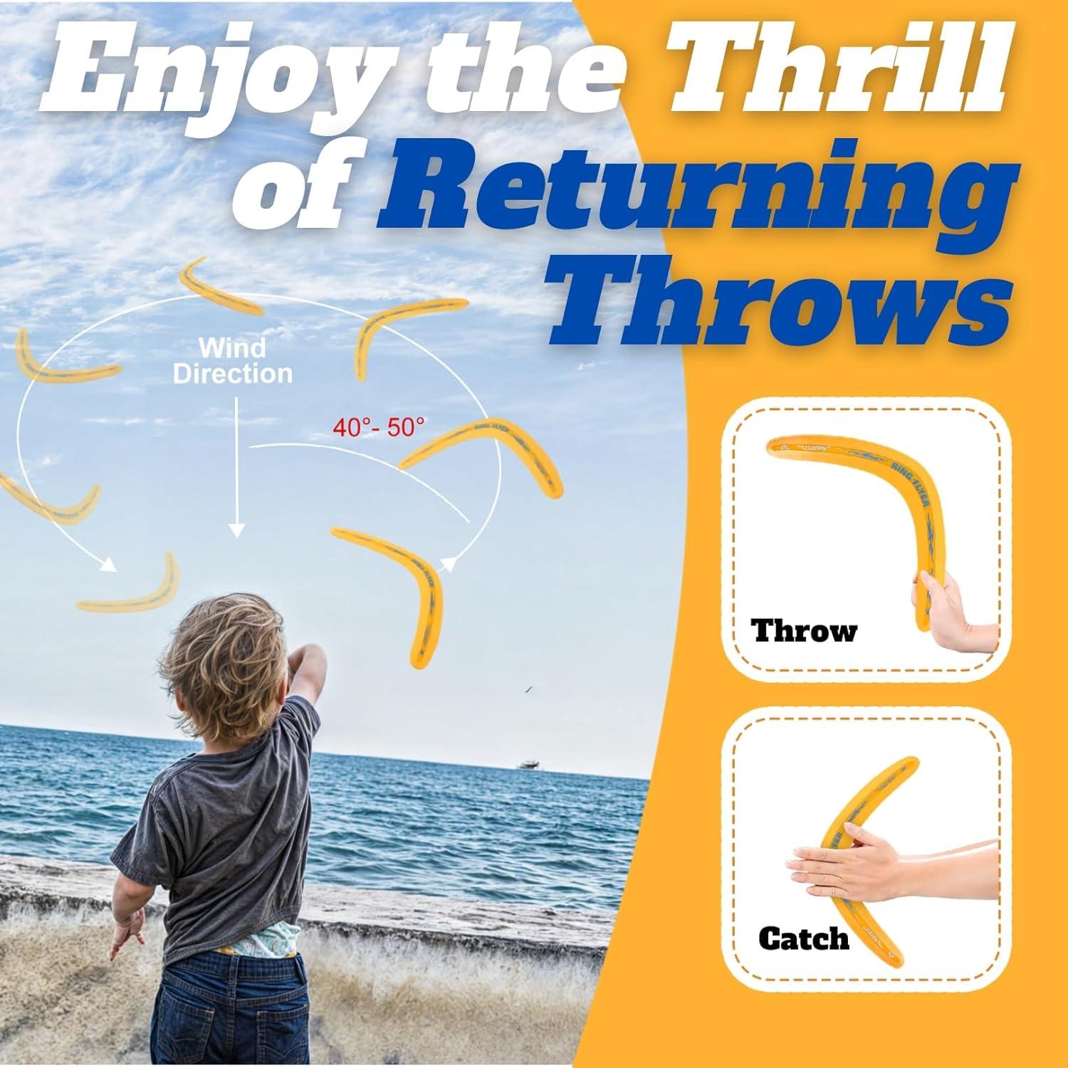 image6 PCS Flying Ring Combo Pack Sports Plastic Pro Discs Rings and Boomerangs Lightweight Sports Outdoor Games Toys for Kids and Adults