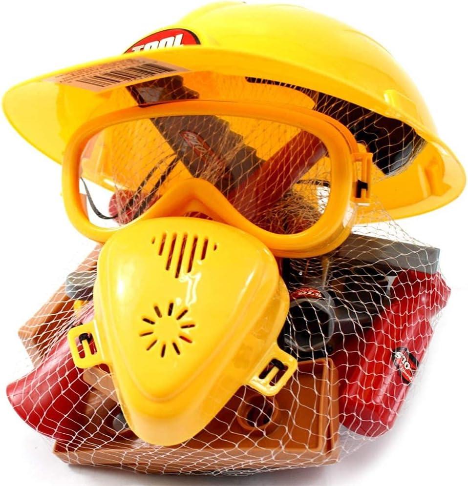 imageKids Handyman Tools Toy Set 52 PCS Mechanic Pretend Play Construction Playset with Hard Hat Nuts Bolts  Realistic Plastic Toddler Children Accessories for Workbench