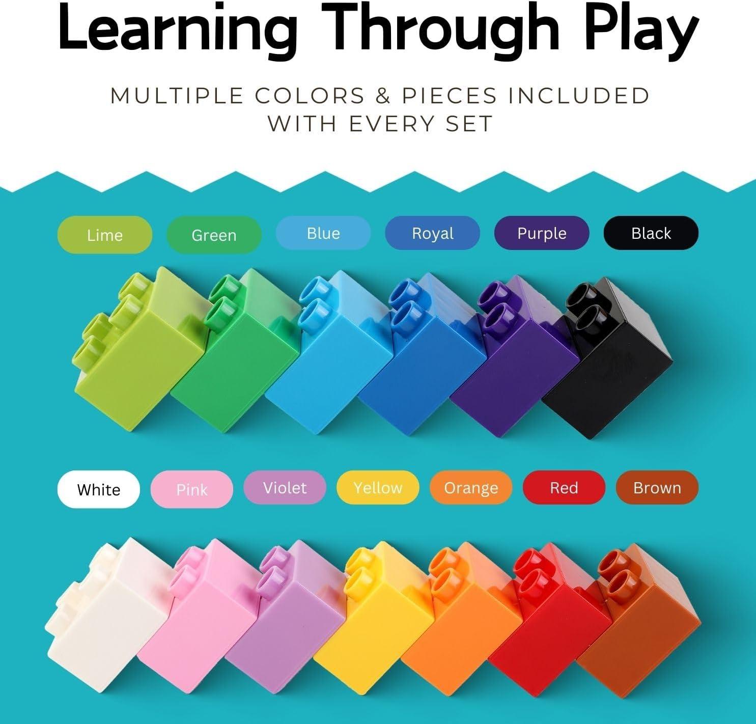 imageLiberty Imports Big Building Blocks 166 Pieces with Storage Organizer Box Large Bricks Set Educational Learning Classic Construction Toy Set for Toddlers Kids  Compatible with Major Brands