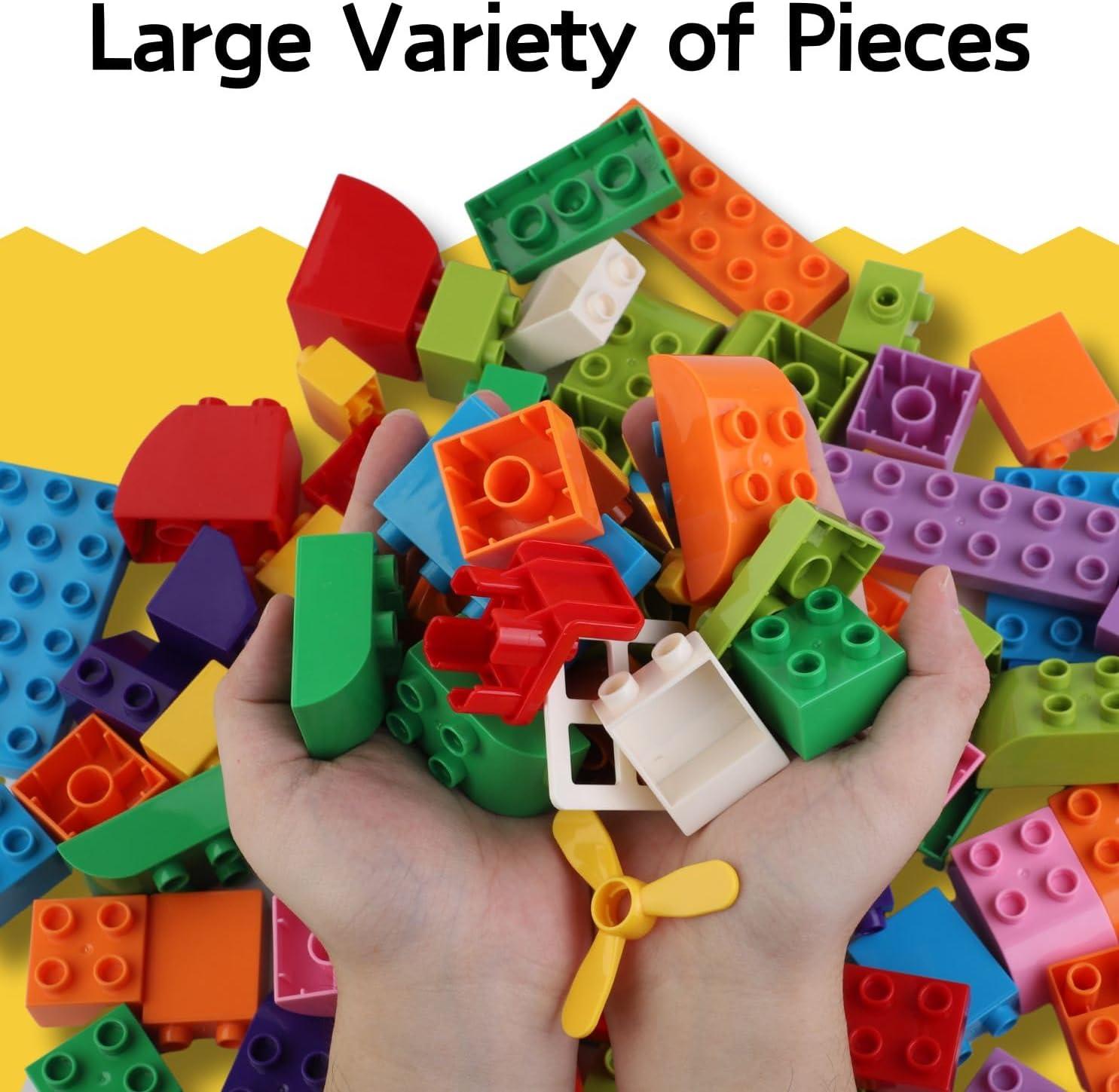 imageLiberty Imports Big Building Blocks 166 Pieces with Storage Organizer Box Large Bricks Set Educational Learning Classic Construction Toy Set for Toddlers Kids  Compatible with Major Brands