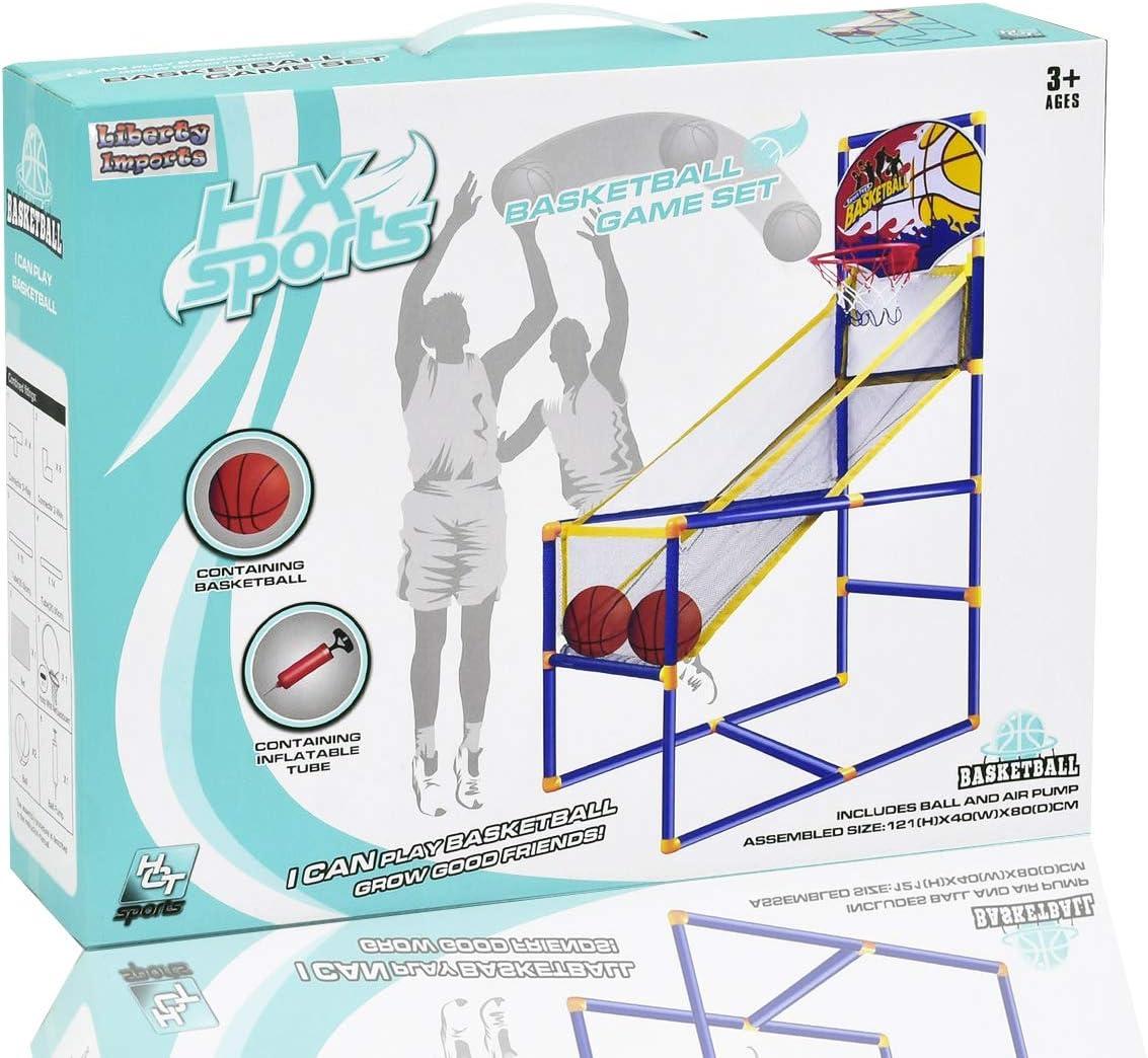 imageLiberty Imports Kids Arcade Basketball Hoop Shot Game Set Indoor Sports Shooting System with Mini Hoop Inflatable Ball and Pump