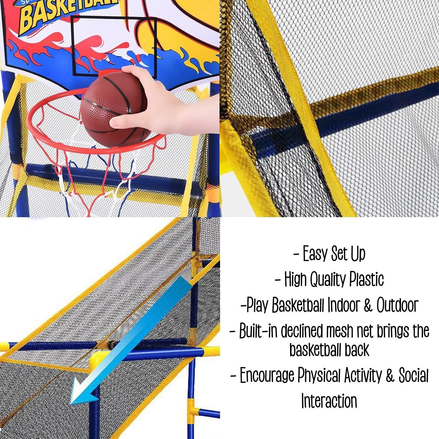 imageLiberty Imports Kids Arcade Basketball Hoop Shot Game Set Indoor Sports Shooting System with Mini Hoop Inflatable Ball and Pump