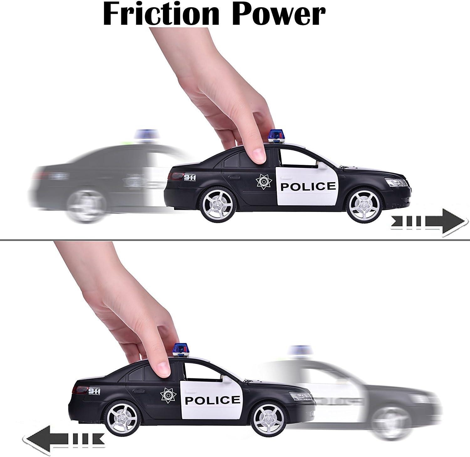 imageLiberty Imports Toy Police Car with Light ampamp Sounds  Friction Powered Plastic Patrol Cop Play Vehicle with Openable Doors for Kids