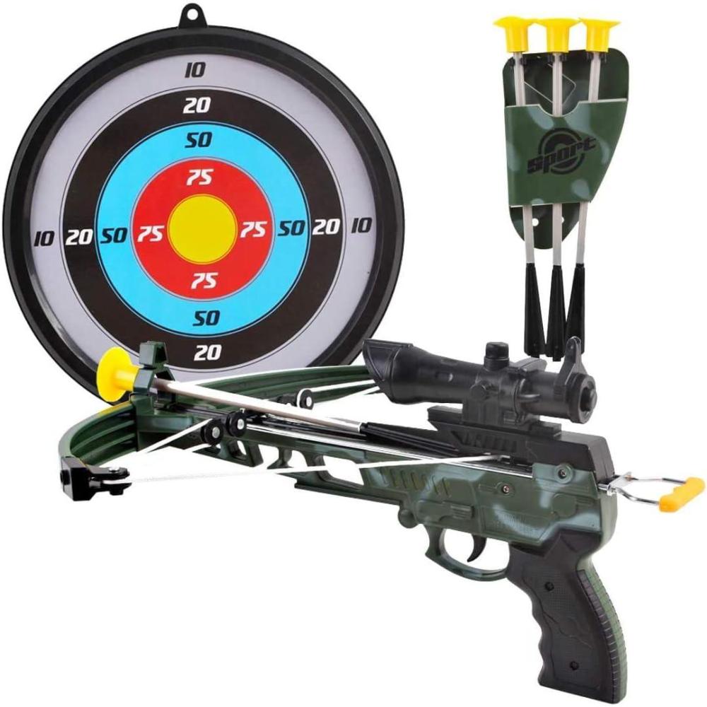 imageLiberty Imports Military Action Camouflage Kids Toy Crossbow Set  Includes Suction Cup Arrows and Target