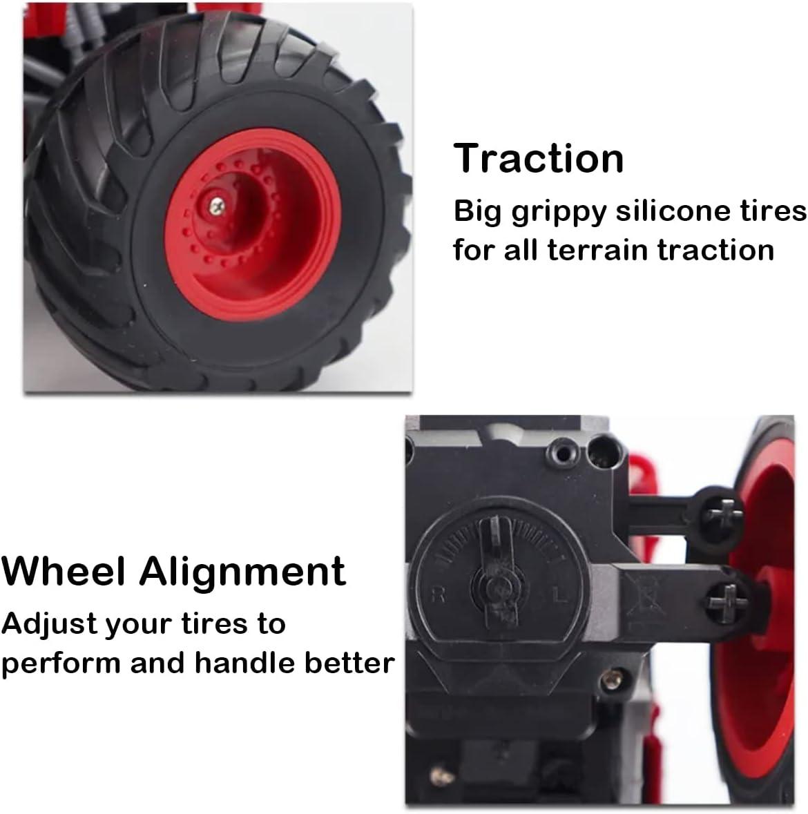 imageRemote Control Monster Truck 118 Scale RC Fire Truck 24GHz Big Wheel School Bus with Lights Sounds Rechargeable Electric Toy Stunt Jam Car for Kids Boys Girls School BusFire Truck