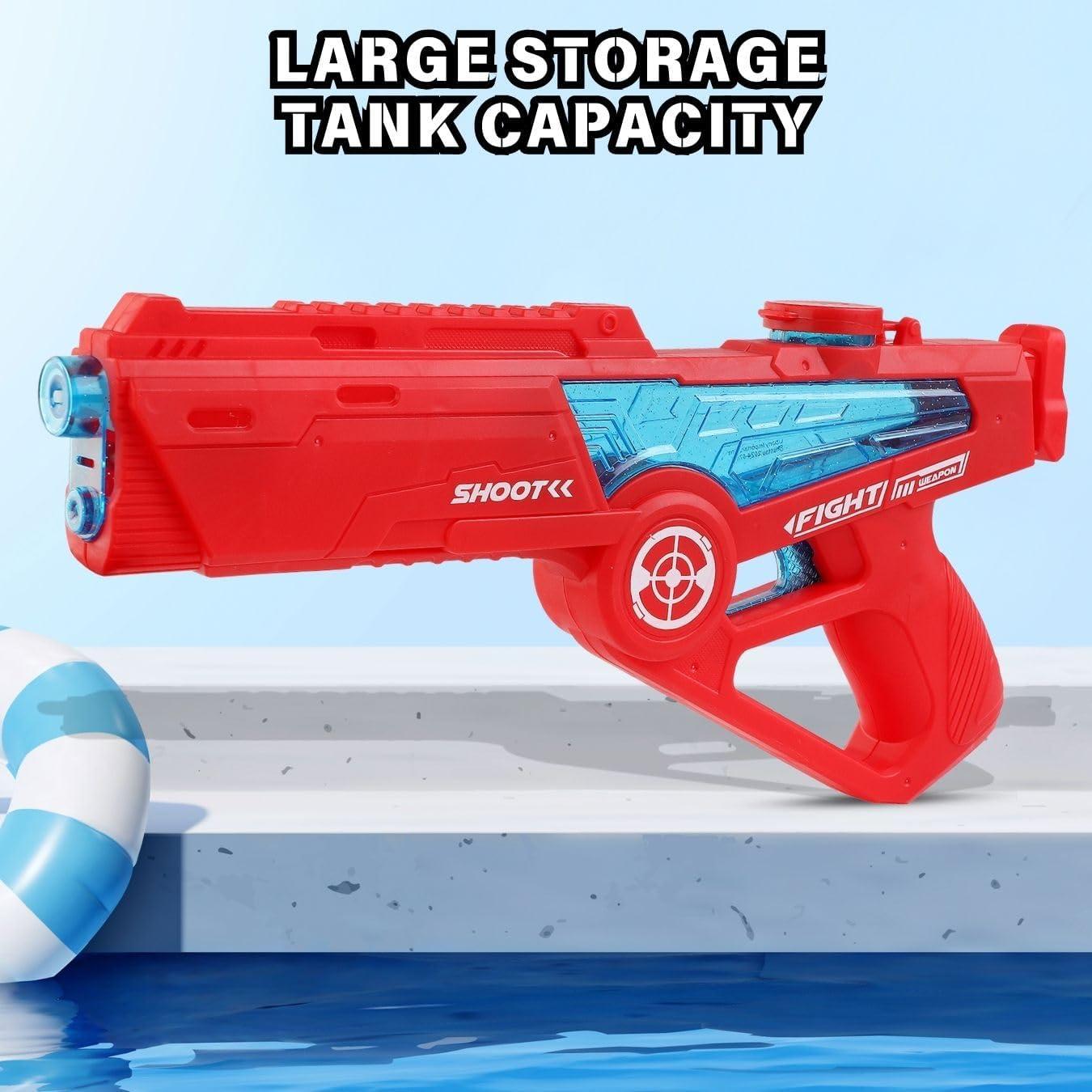 image2 Pack Electric Water Guns Full Automatic Suction Power Soaker Blasters 32 FT Range Summer Outdoor Pool Auto Squirt Toys for Adults Kids RedBlue