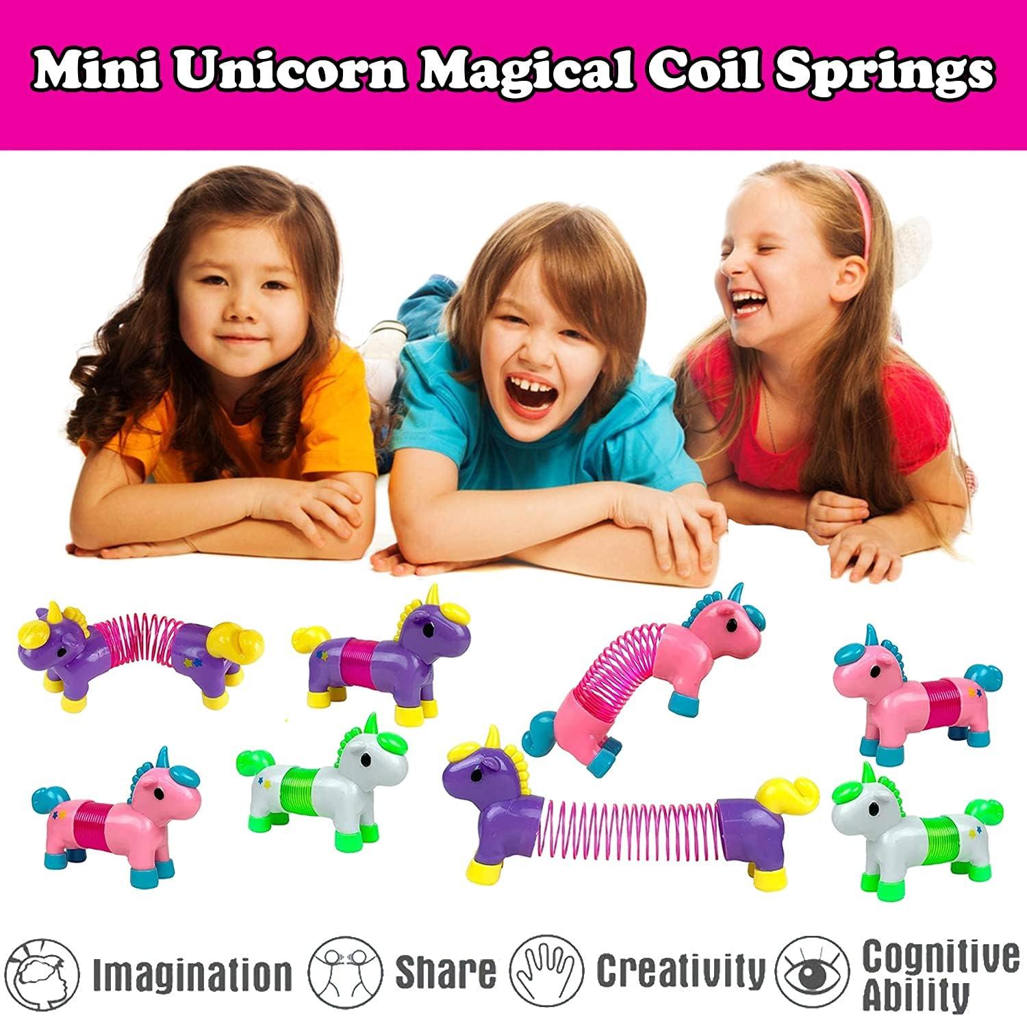 imageLiberty Imports Set of 12 Pcs Mini Unicorns Magical Coil Springs Cute Figures Toy Springs Party Favors Supplies Birthdays Gifts Game Prizes