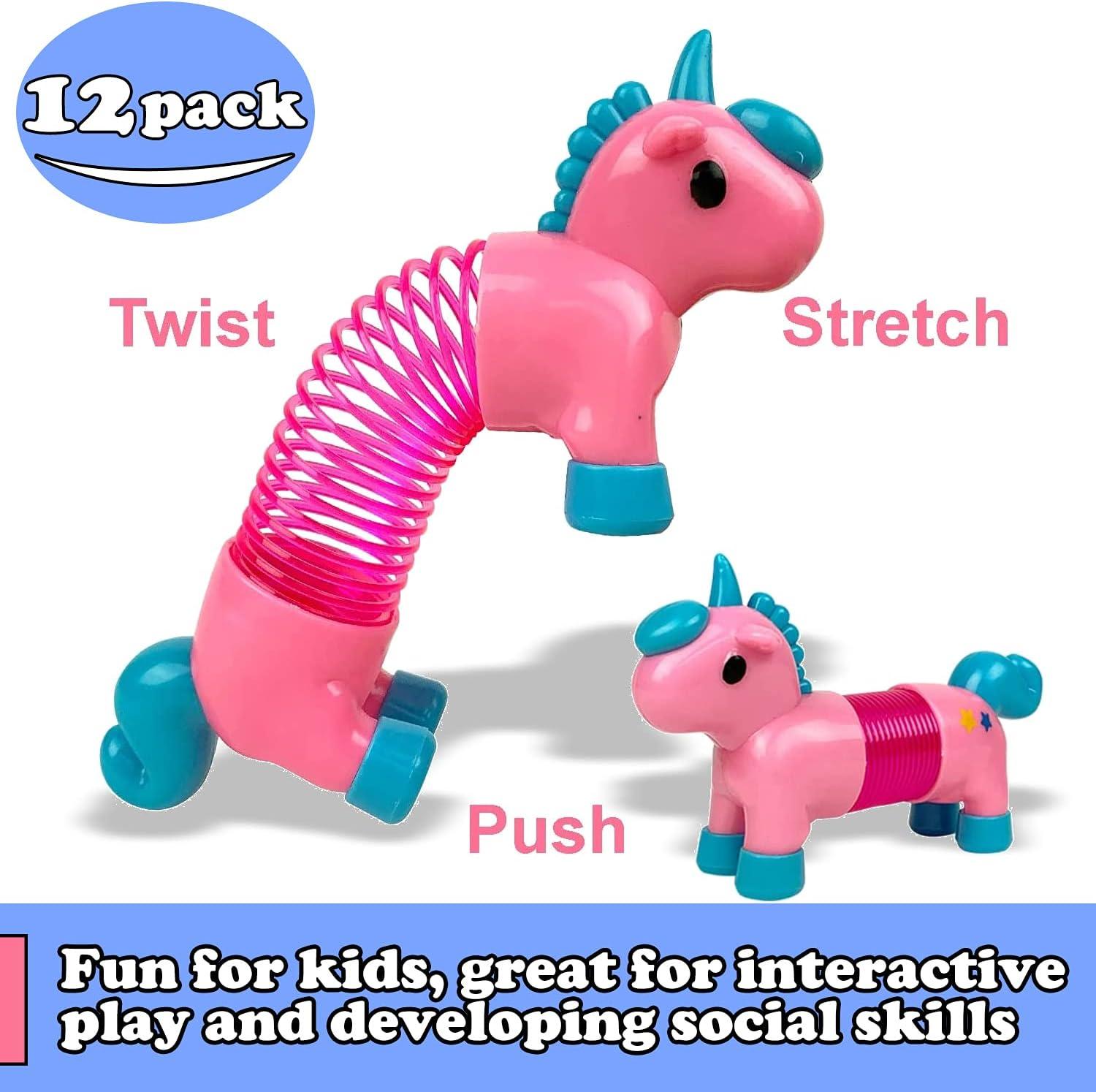 imageLiberty Imports Set of 12 Pcs Mini Unicorns Magical Coil Springs Cute Figures Toy Springs Party Favors Supplies Birthdays Gifts Game Prizes