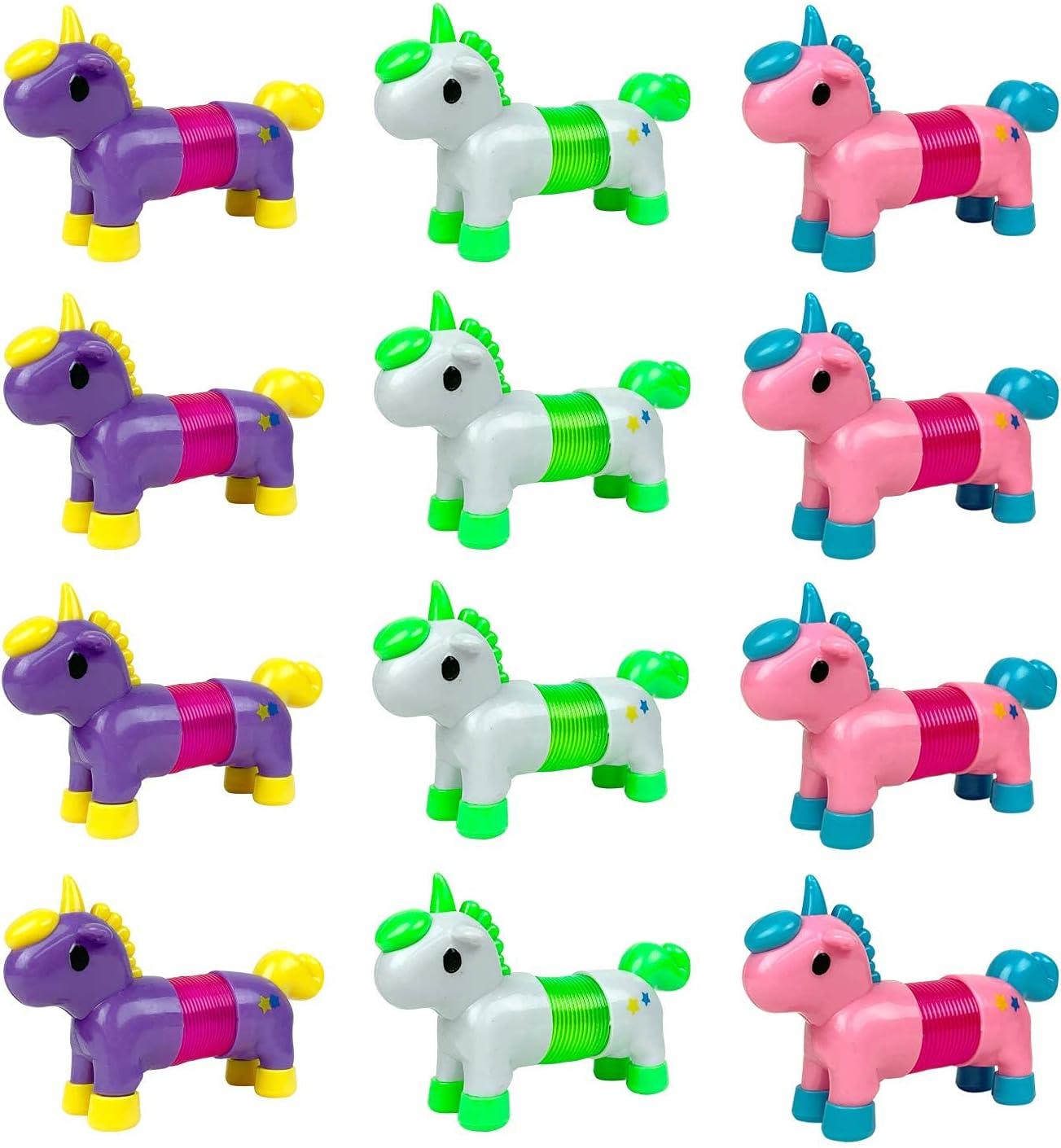 imageLiberty Imports Set of 12 Pcs Mini Unicorns Magical Coil Springs Cute Figures Toy Springs Party Favors Supplies Birthdays Gifts Game Prizes