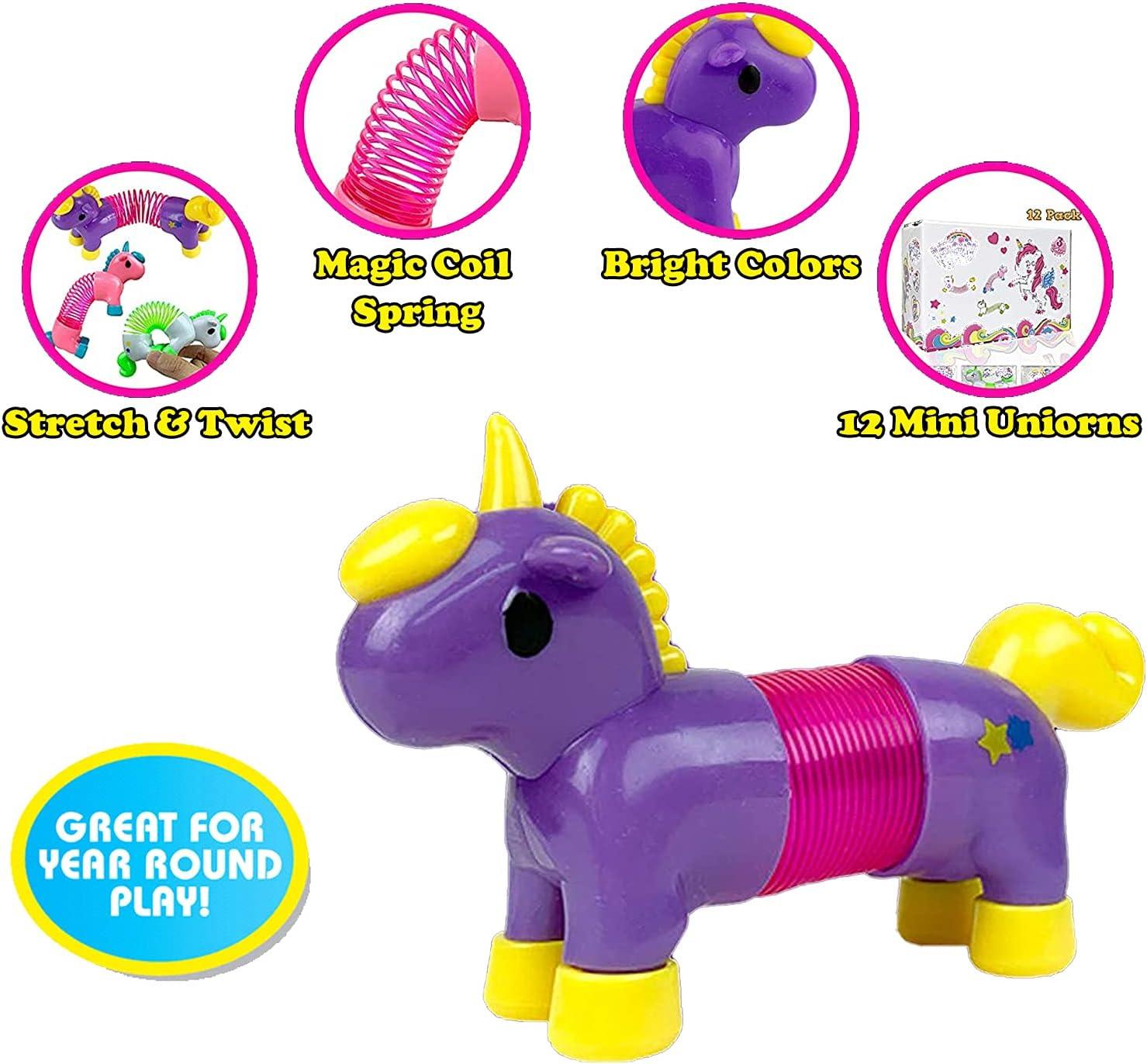 imageLiberty Imports Set of 12 Pcs Mini Unicorns Magical Coil Springs Cute Figures Toy Springs Party Favors Supplies Birthdays Gifts Game Prizes