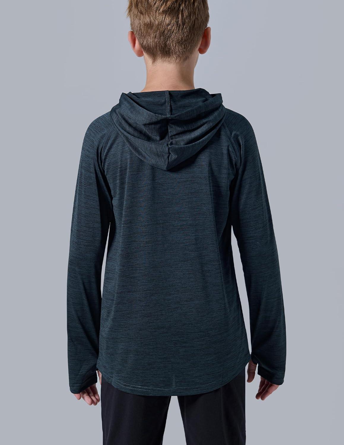 imageLiberty Imports 3Pack Youth Boys Teen DryFit Hoodies Long Sleeve Athletic Pullover Sweatshirts Lightweight ActivewearCharcoalMaroonSage Green