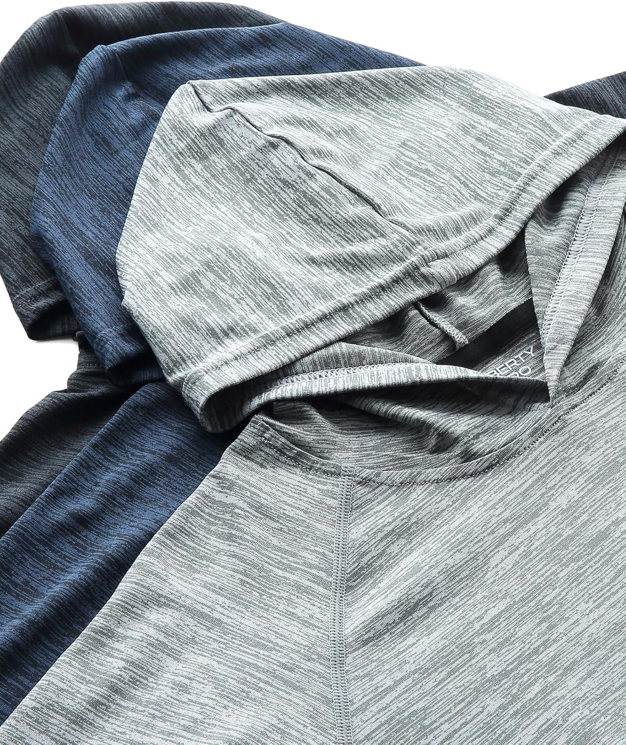 imageLiberty Imports 3Pack Youth Boys Teen DryFit Hoodies Long Sleeve Athletic Pullover Sweatshirts Lightweight ActivewearHeather GrayBlackNavy