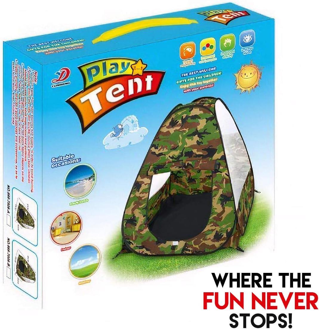 imageMilitary Pop Up Play Tent Collapsible Army Indoor Outdoor Camouflage Playhouse Hunting Toy for Kids