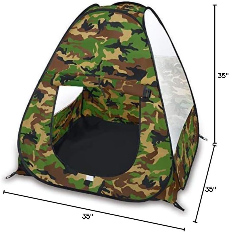 imageMilitary Pop Up Play Tent Collapsible Army Indoor Outdoor Camouflage Playhouse Hunting Toy for Kids
