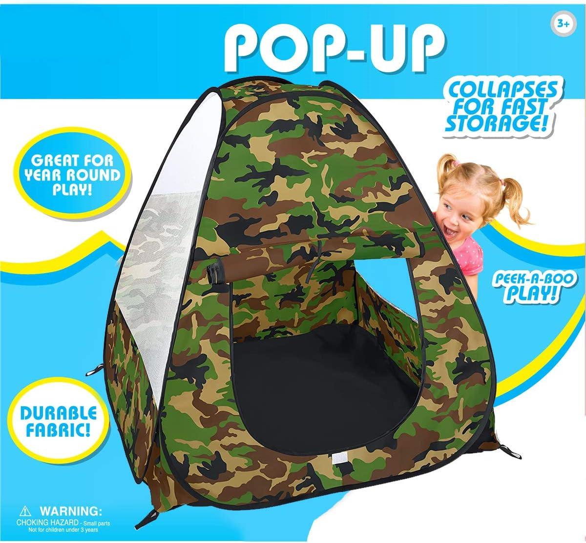 imageMilitary Pop Up Play Tent Collapsible Army Indoor Outdoor Camouflage Playhouse Hunting Toy for Kids