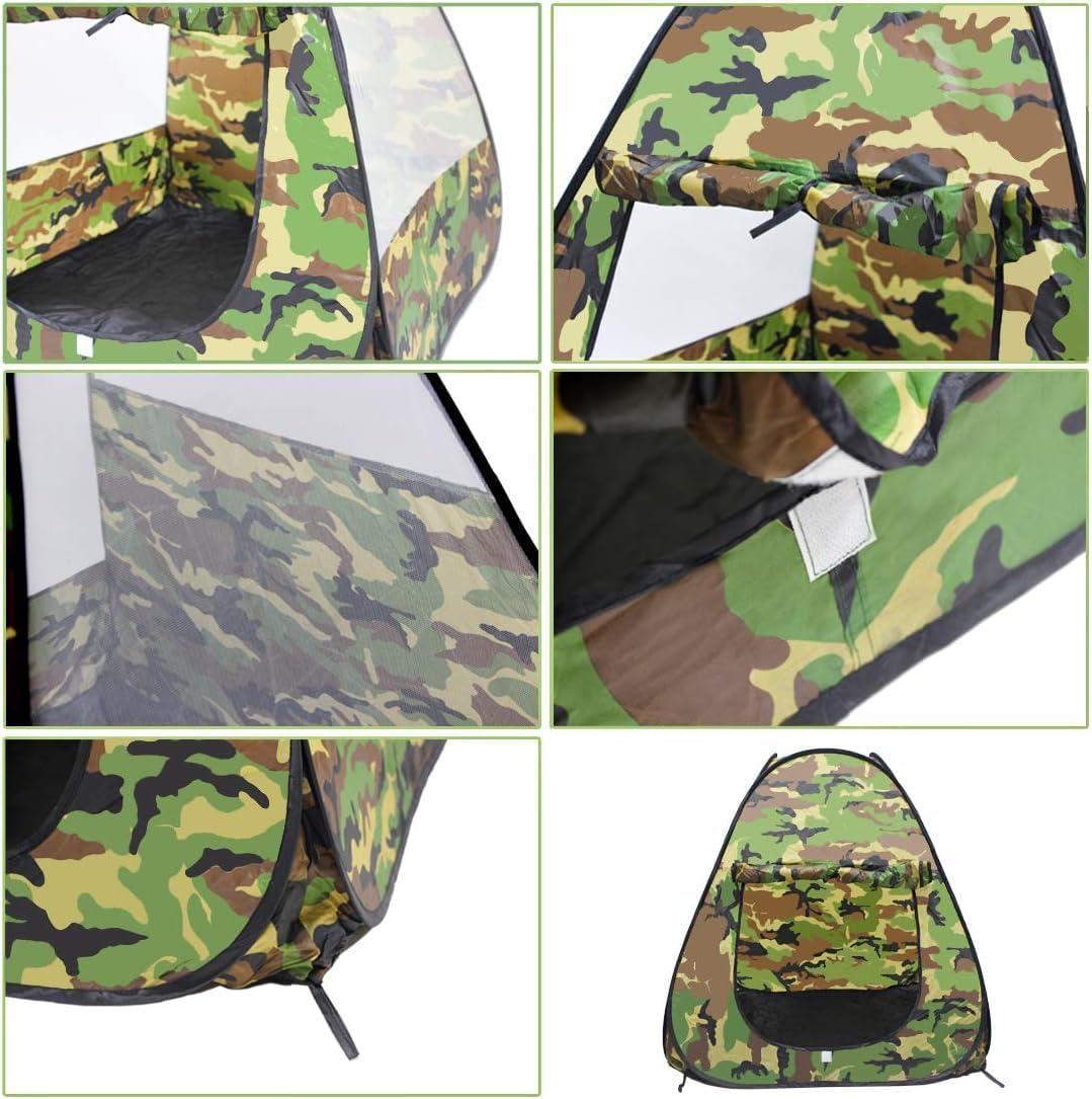 imageMilitary Pop Up Play Tent Collapsible Army Indoor Outdoor Camouflage Playhouse Hunting Toy for Kids