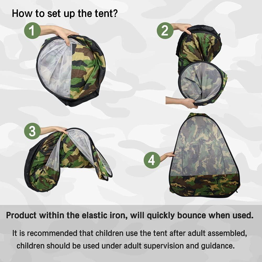imageMilitary Pop Up Play Tent Collapsible Army Indoor Outdoor Camouflage Playhouse Hunting Toy for Kids