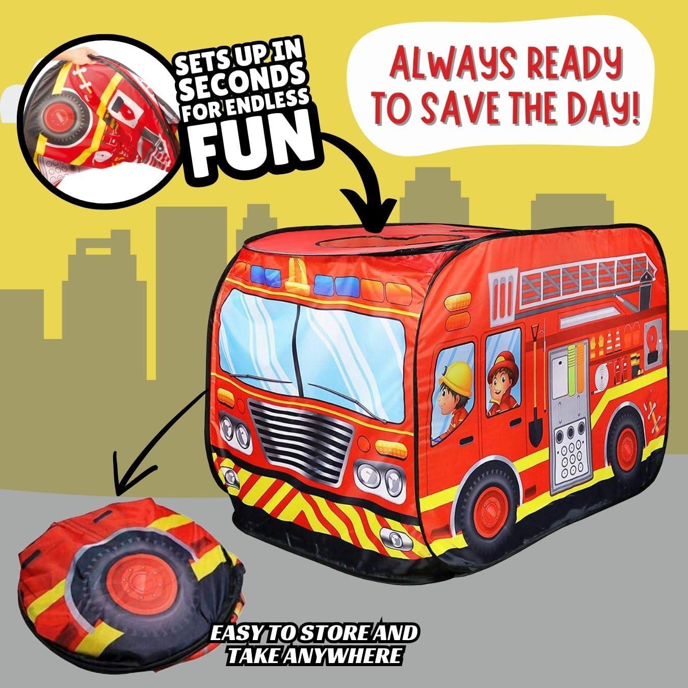 imagePop Up Play Tent for Kids My First Foldable Indoor ampamp Outdoor Playhouse Vehicle Toys for Toddlers Boys and Girls Ice Cream TruckFire Truck