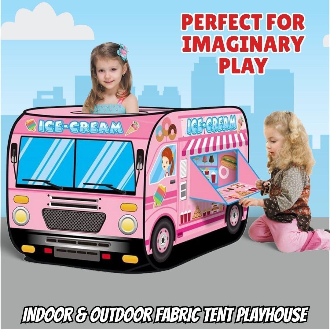 imagePop Up Play Tent for Kids My First Foldable Indoor ampamp Outdoor Playhouse Vehicle Toys for Toddlers Boys and Girls Ice Cream TruckIce Cream Truck