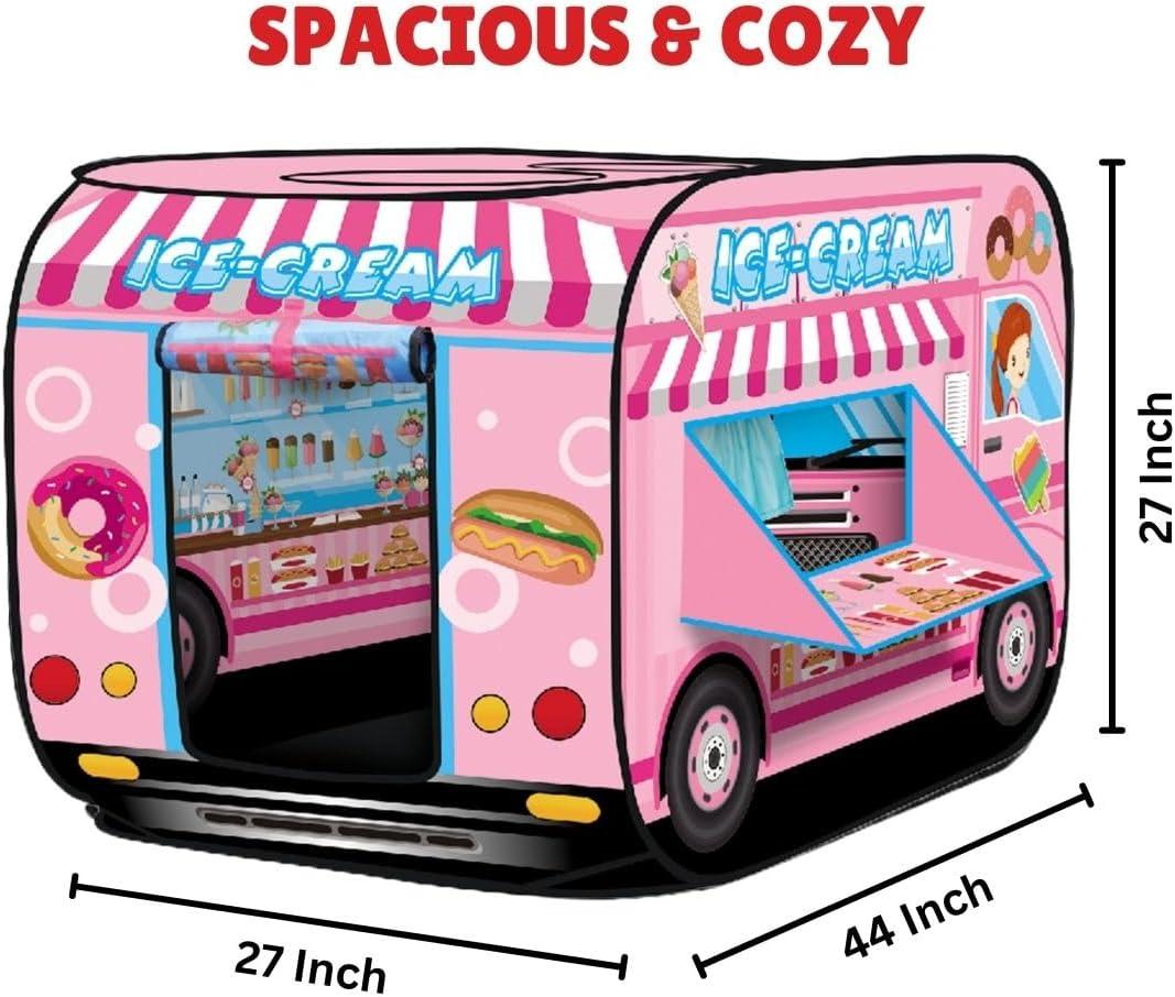 imagePop Up Play Tent for Kids My First Foldable Indoor ampamp Outdoor Playhouse Vehicle Toys for Toddlers Boys and Girls Ice Cream TruckIce Cream Truck