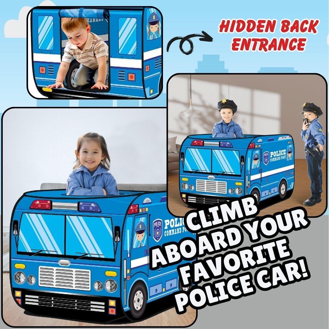 imagePop Up Play Tent for Kids My First Foldable Indoor ampamp Outdoor Playhouse Vehicle Toys for Toddlers Boys and Girls Ice Cream TruckPolice Car