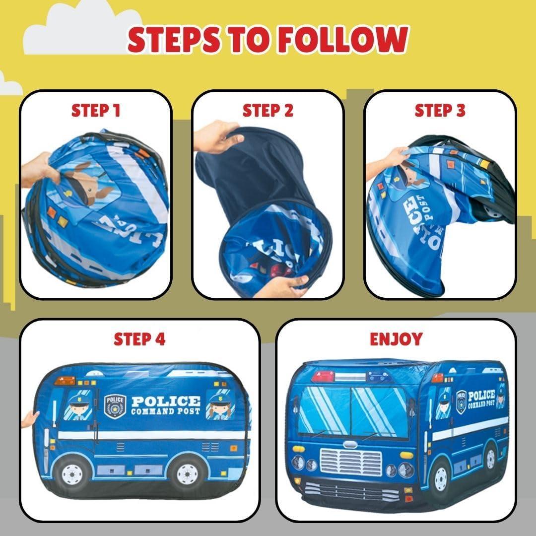 imagePop Up Play Tent for Kids My First Foldable Indoor ampamp Outdoor Playhouse Vehicle Toys for Toddlers Boys and Girls Ice Cream TruckPolice Car