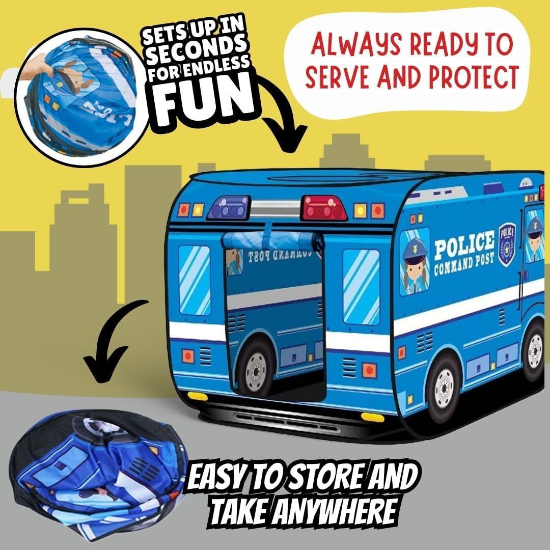 imagePop Up Play Tent for Kids My First Foldable Indoor ampamp Outdoor Playhouse Vehicle Toys for Toddlers Boys and Girls Ice Cream TruckPolice Car