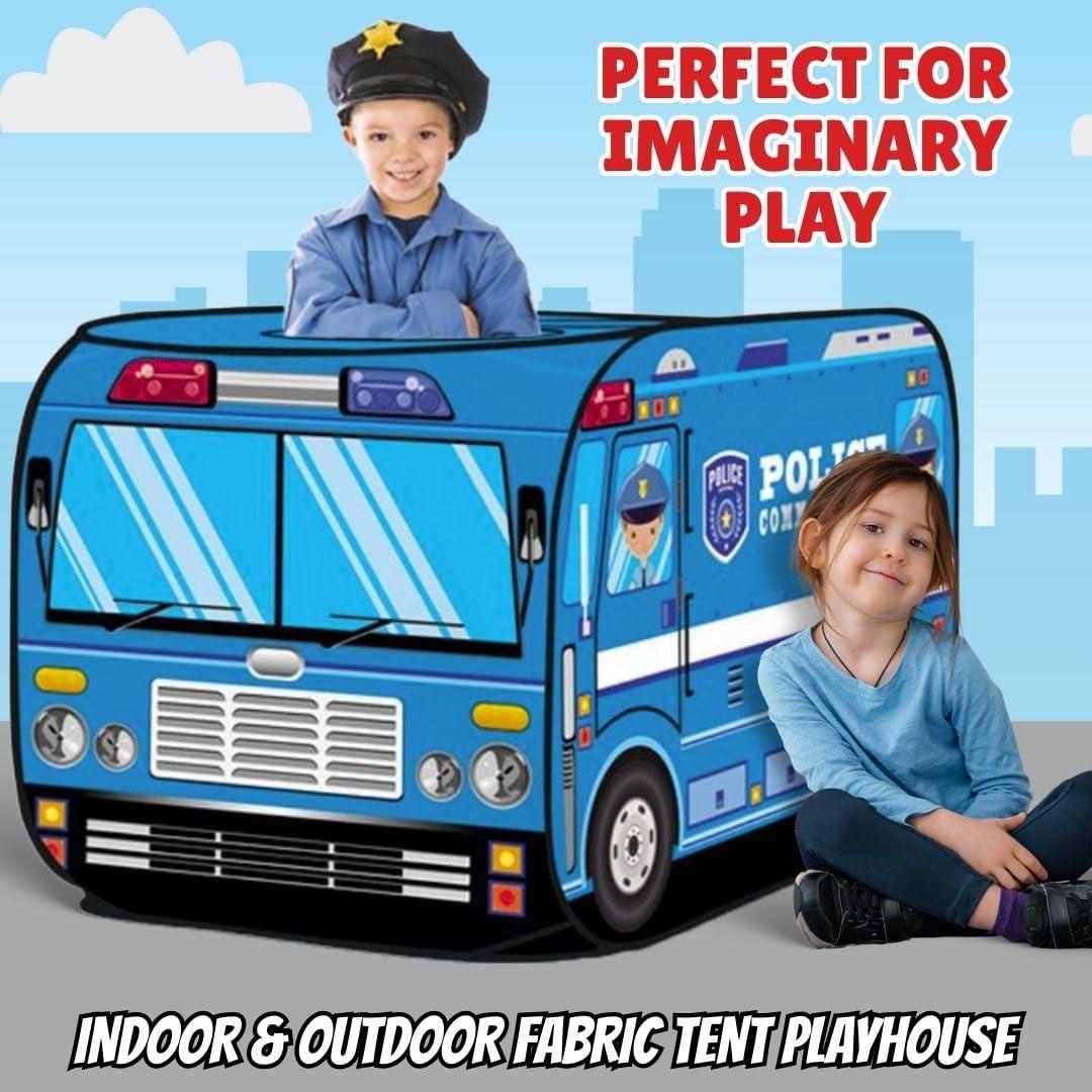 imagePop Up Play Tent for Kids My First Foldable Indoor ampamp Outdoor Playhouse Vehicle Toys for Toddlers Boys and Girls Ice Cream TruckPolice Car