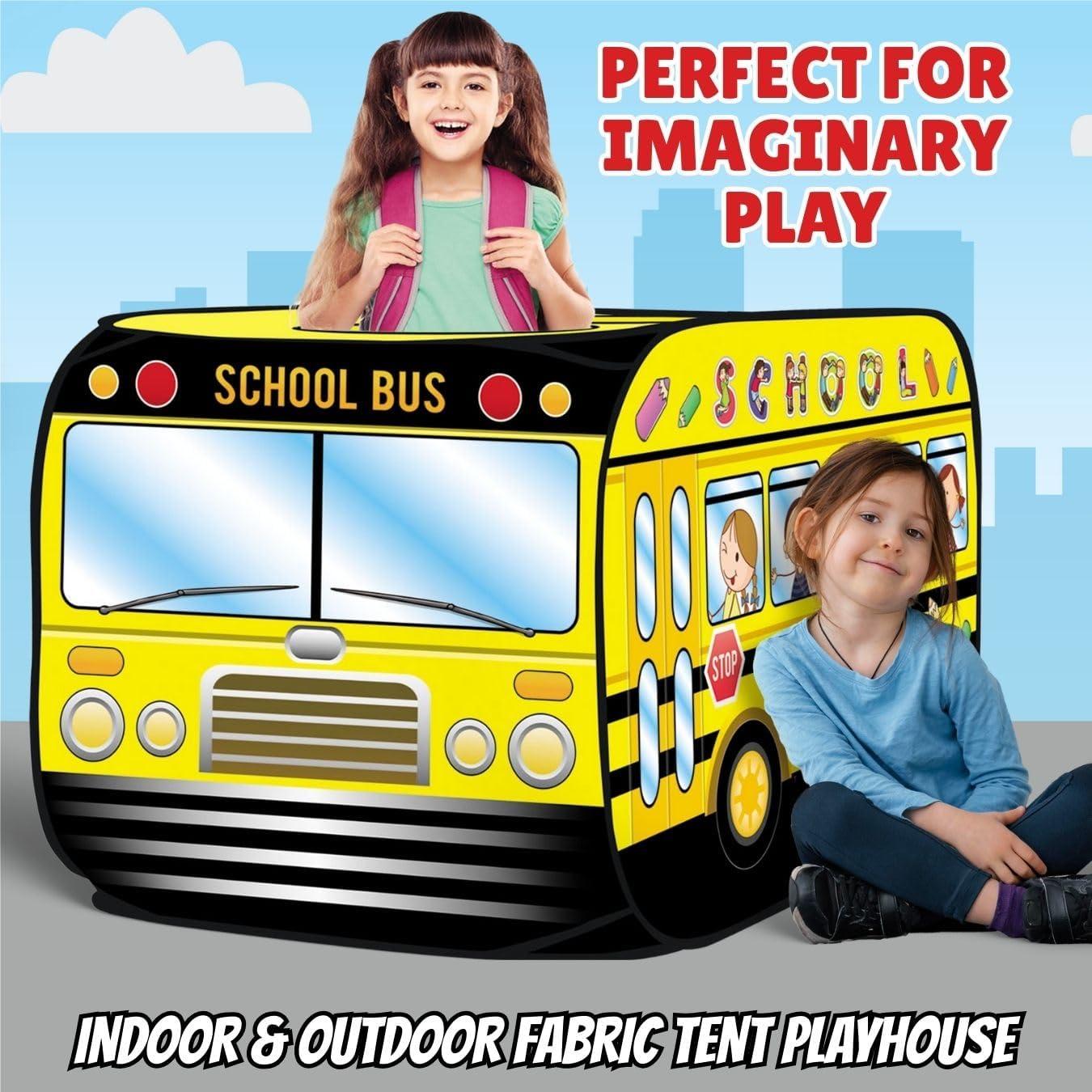 imagePop Up Play Tent for Kids My First Foldable Indoor ampamp Outdoor Playhouse Vehicle Toys for Toddlers Boys and Girls Ice Cream TruckSchool Bus