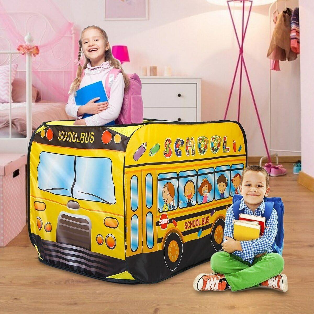 imagePop Up Play Tent for Kids My First Foldable Indoor ampamp Outdoor Playhouse Vehicle Toys for Toddlers Boys and Girls Ice Cream TruckSchool Bus