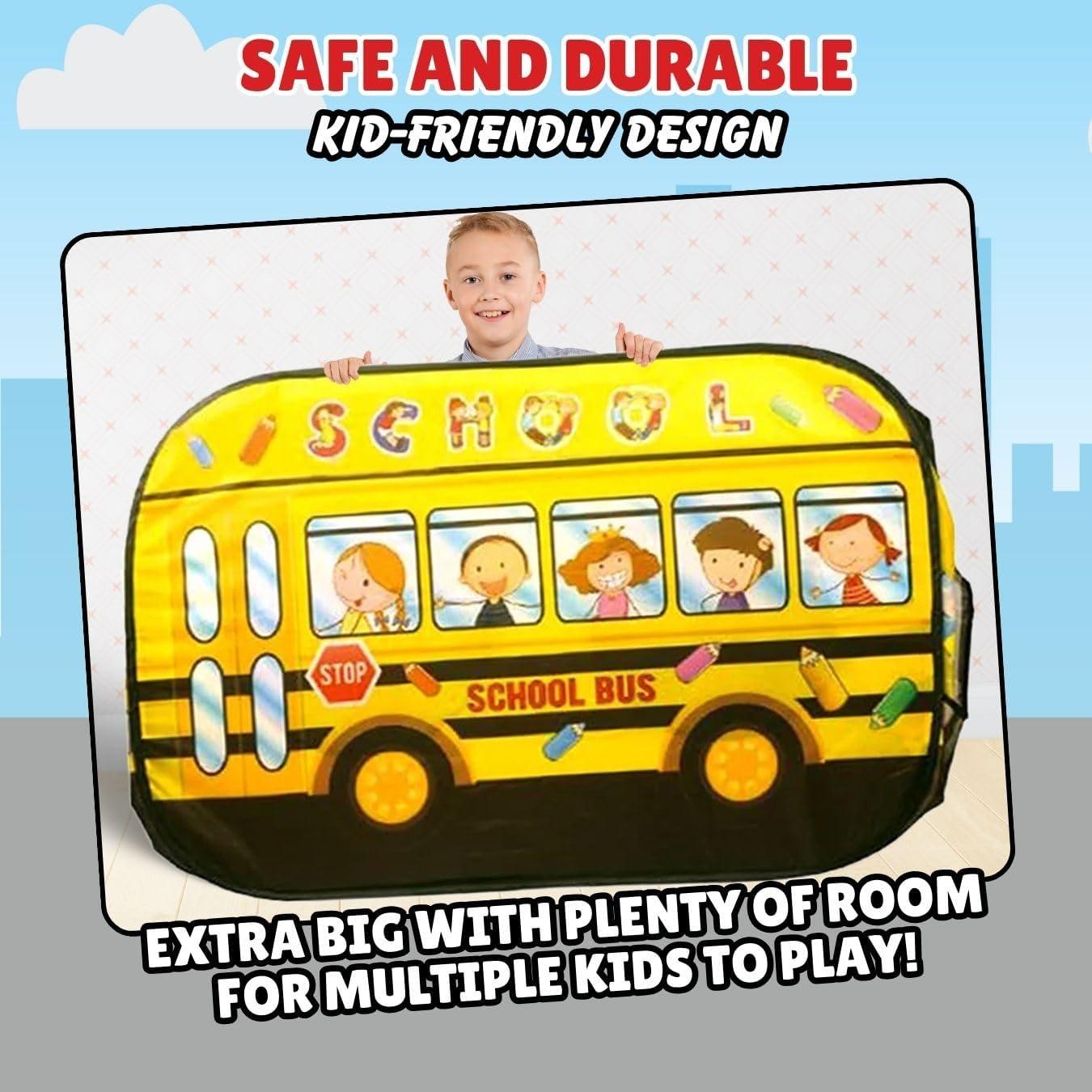 imagePop Up Play Tent for Kids My First Foldable Indoor ampamp Outdoor Playhouse Vehicle Toys for Toddlers Boys and Girls Ice Cream TruckSchool Bus