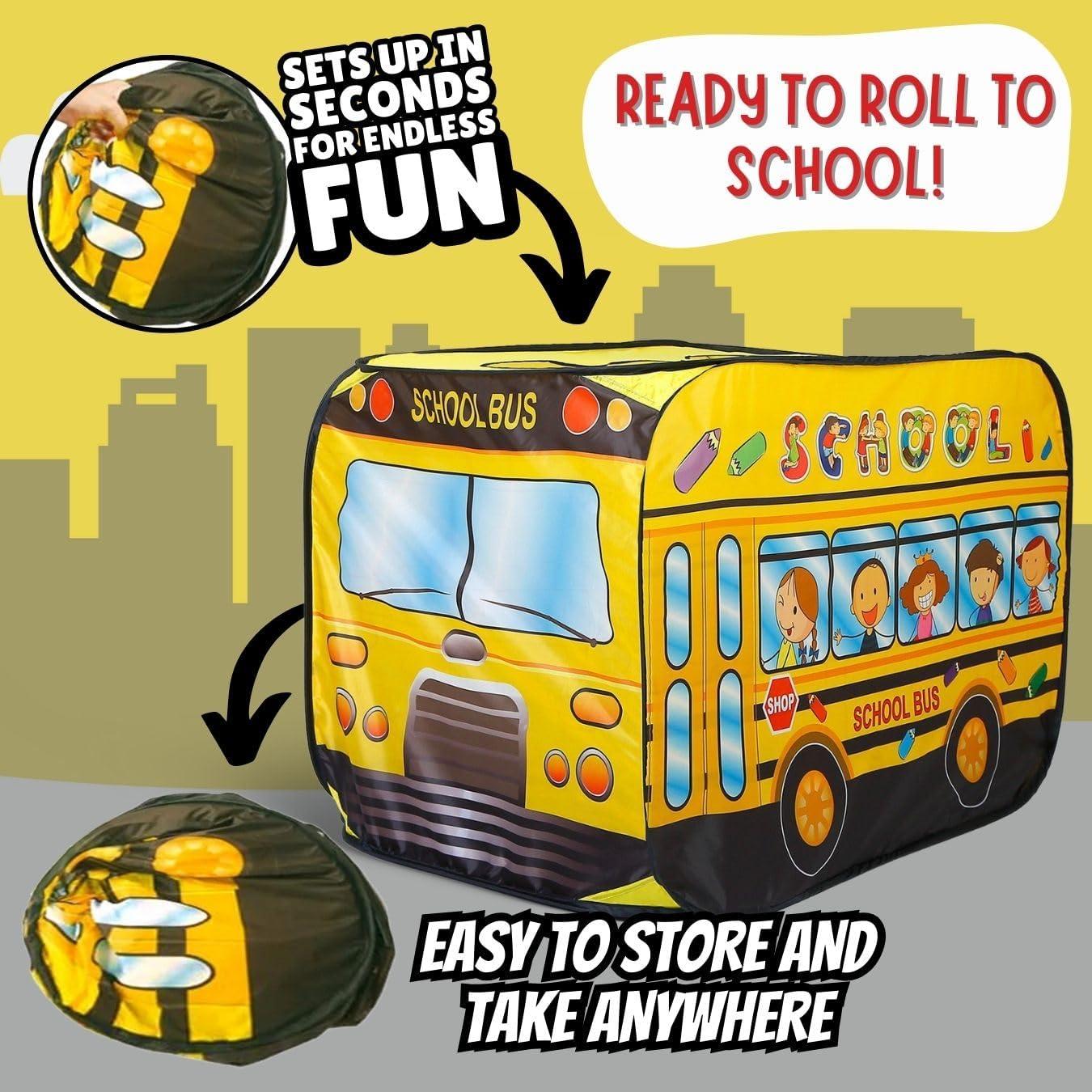 imagePop Up Play Tent for Kids My First Foldable Indoor ampamp Outdoor Playhouse Vehicle Toys for Toddlers Boys and Girls Ice Cream TruckSchool Bus